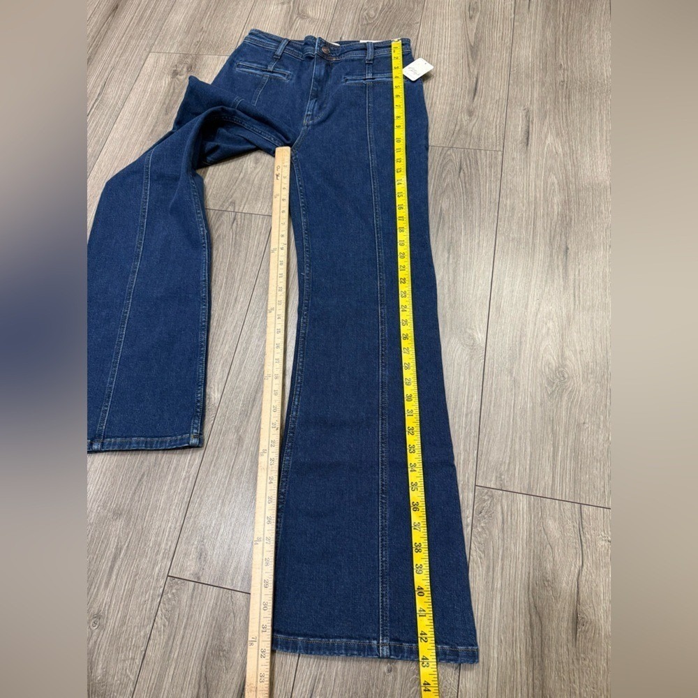 NWT Free People Firecracker Jeans Holiday Tartan Stars Blue Plaid Size 30 - Picture 6 of 13